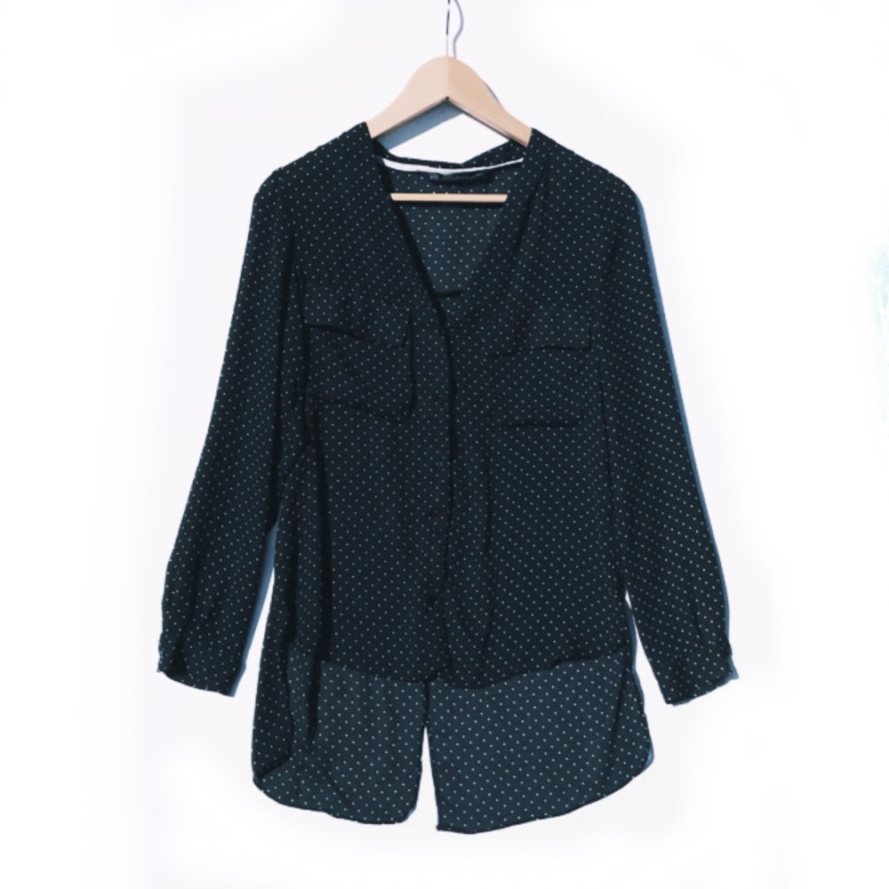 Zara black open back Blouse